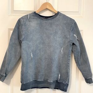 Art Class distressed denim sweatshirt